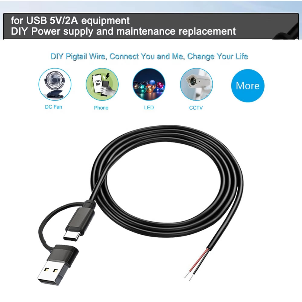 DC 2 Pin Power Cable USB and T - Diy Automation review and price